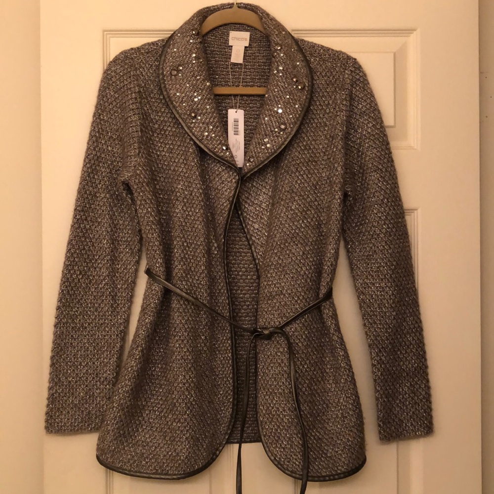 Chico’s NWT Classy embellished cardigan sweater